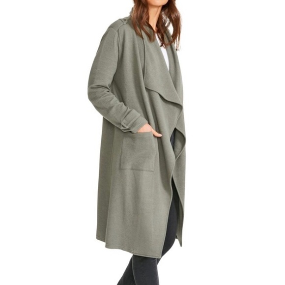 Nwt BB DAKOTA X STEVE MADDEN BB Dakota Trench Revolution Waterfall Lapel Knit Co - Picture 2 of 15